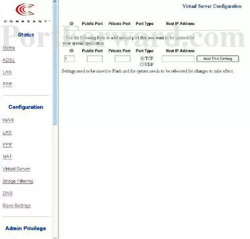 Web Excel WebExcel-PT3812 port forward